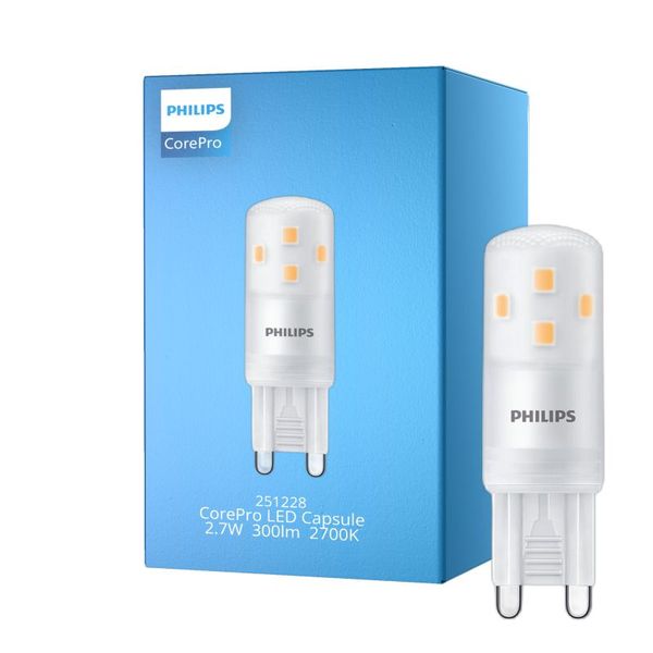 Philips CorePro LED Capsule G9 Matt 2.7W 300lm - 827 Ekstra Varm Hvit | Dimbar - Erstatter 25W 