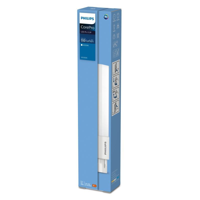 Philips CorePro PL-S LED 5W - 840 Kald Hvit | 2-Stift - Erstatter 11W 