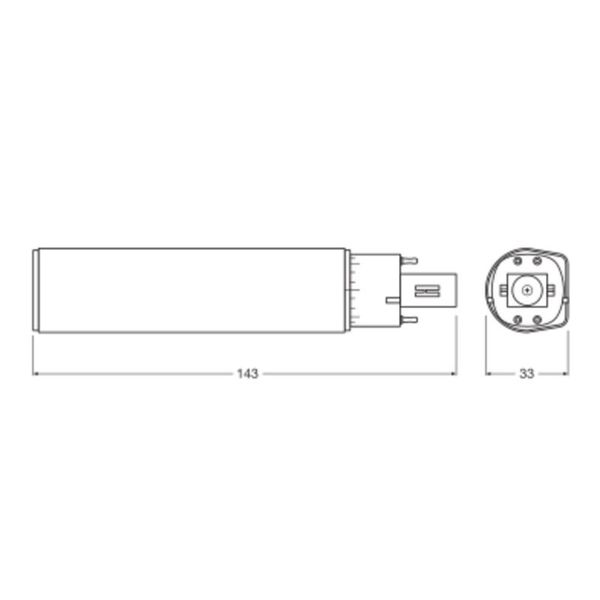 Ledvance Dulux-D LED 7W - 830 Varm Hvit | Erstatter 18W 