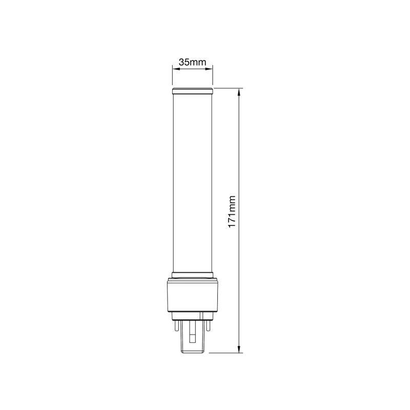 Noxion Lucent PL-C LED 7.4W - 830 Varm Hvit | 2-Stift - Erstatter 26W 